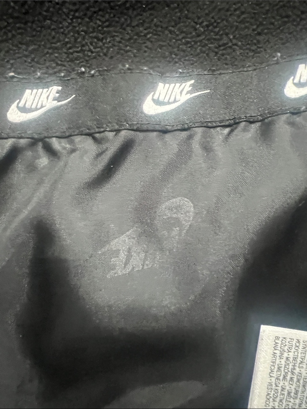 Nike Kids Black & Gray Camo Puffer Jacket with Red Swoosh - Picture 8 of 9